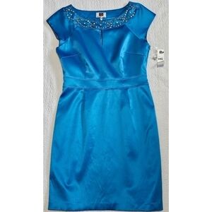 NWT Laundry by Design Blue Satin Dress